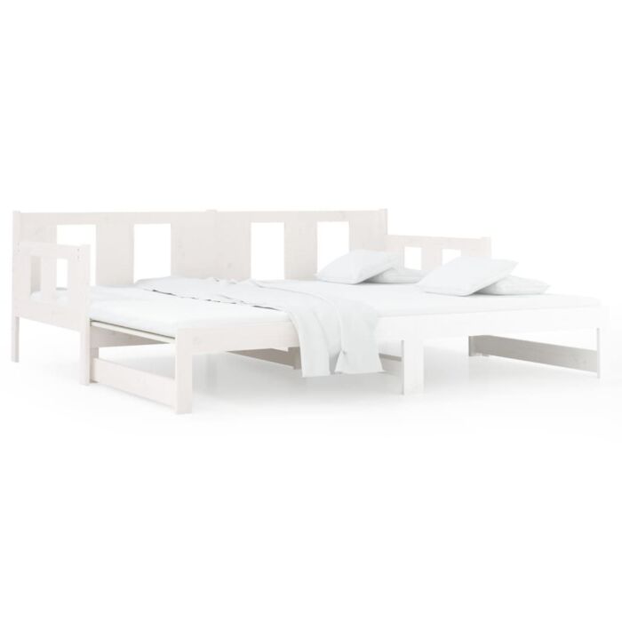 Vidaxl Pull-out Day Bed White Solid Wood Pine 2x(90x200) Cm