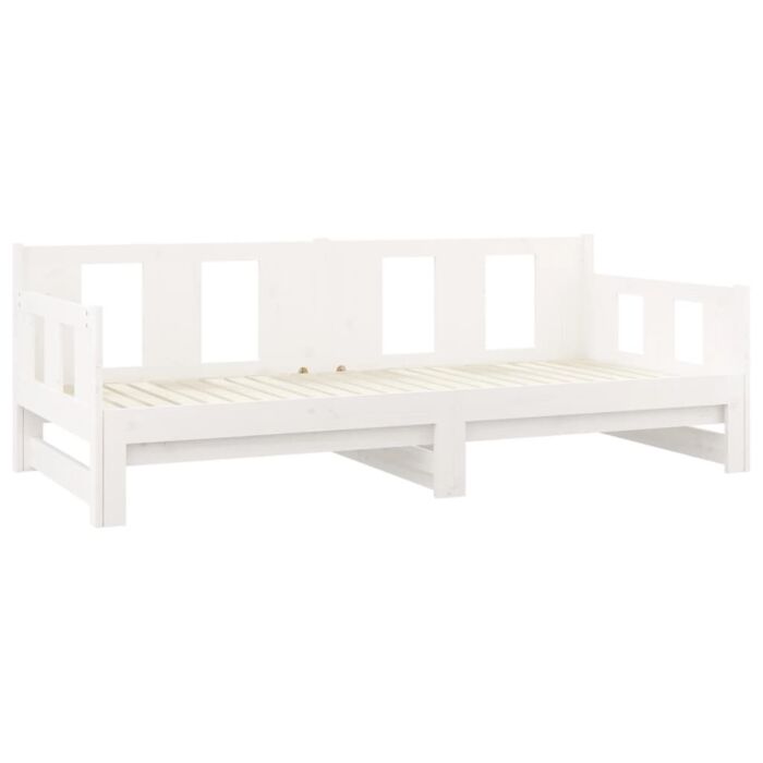 Vidaxl Pull-out Day Bed White Solid Wood Pine 2x(90x200) Cm