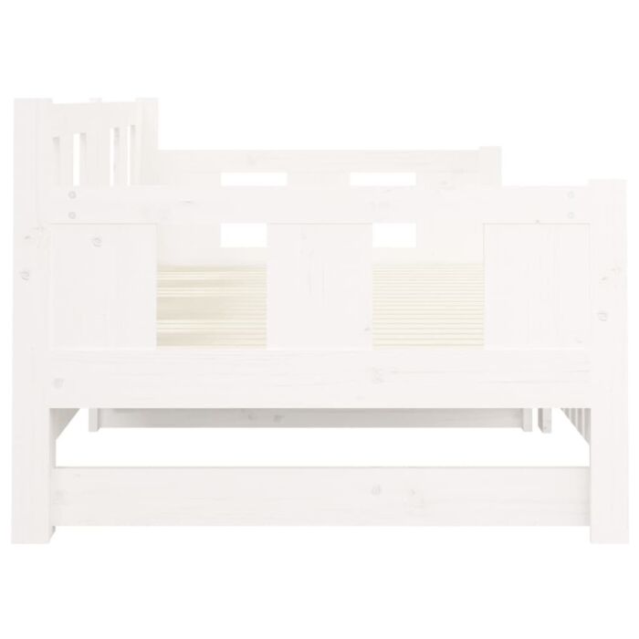 Vidaxl Pull-out Day Bed White Solid Wood Pine 2x(90x200) Cm