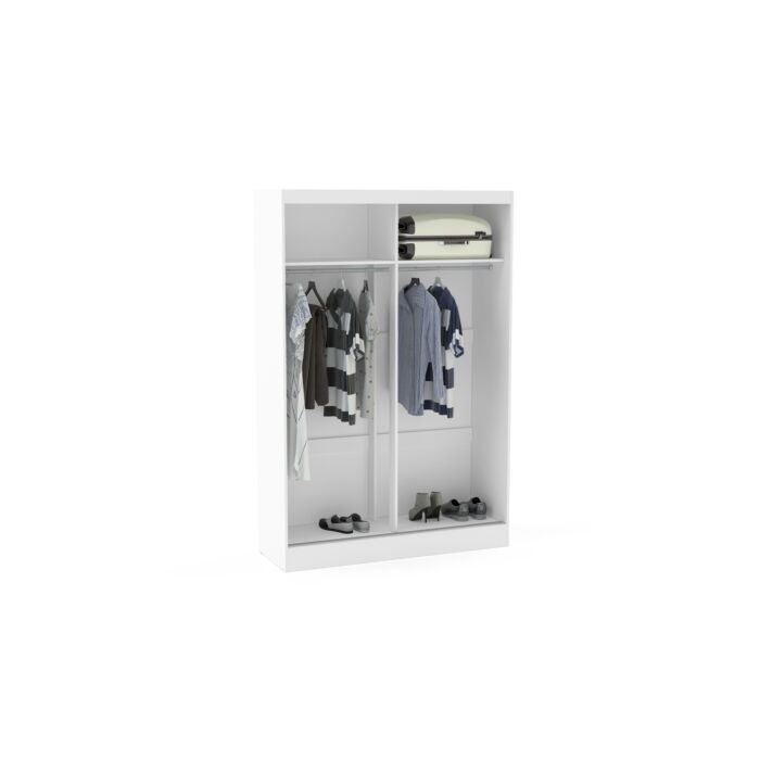 Lynx 2 Door Sliding Wardrobe With Mirror White & Grey