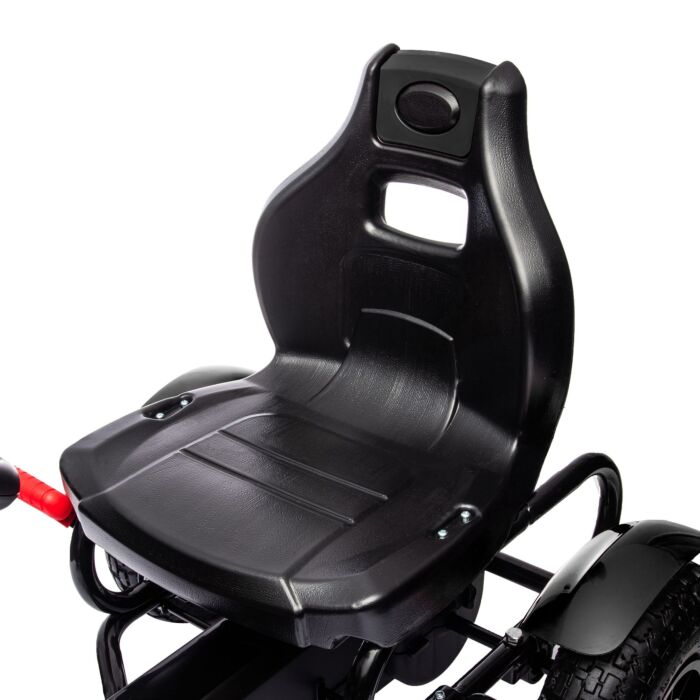 Homcom Metal Kids Pedal Go Kart With Adjustable Seat Inflatable Tyres Black