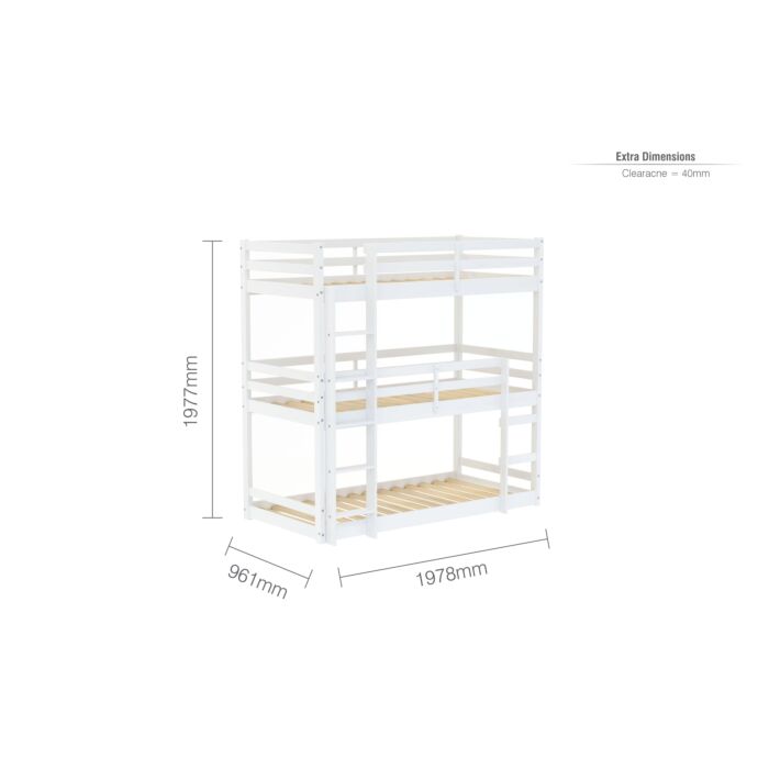 Tressa Triple Bunk Bed White
