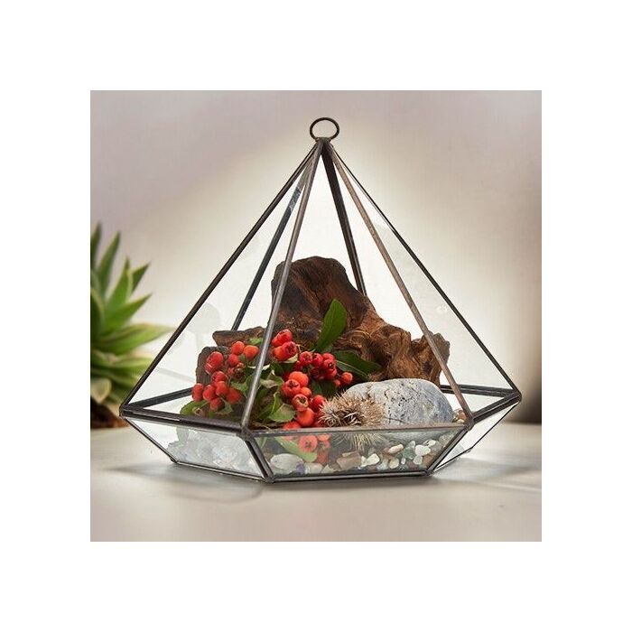 Glass Terrarium - Large Diamond