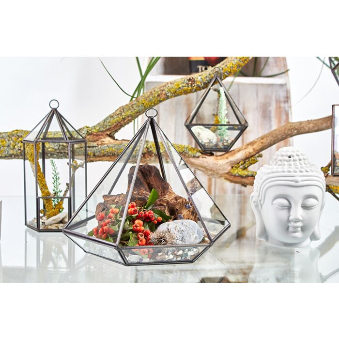 Glass Terrarium - Large Diamond