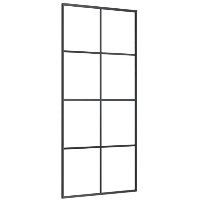 Vidaxl Sliding Door With Hardware Set 90x205 Cm Esg Glass&aluminium