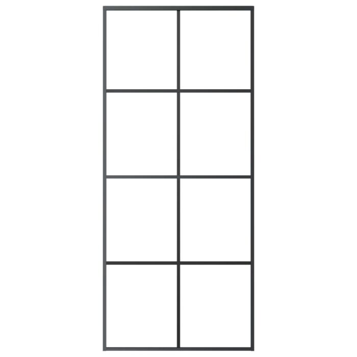 Vidaxl Sliding Door With Hardware Set 90x205 Cm Esg Glass&aluminium