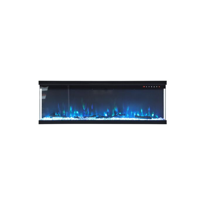 40inch 3 Side Electric Fireplace Borderless Wall Recessed Inset Electric Fireplace 1500w With 12 Flame Colours