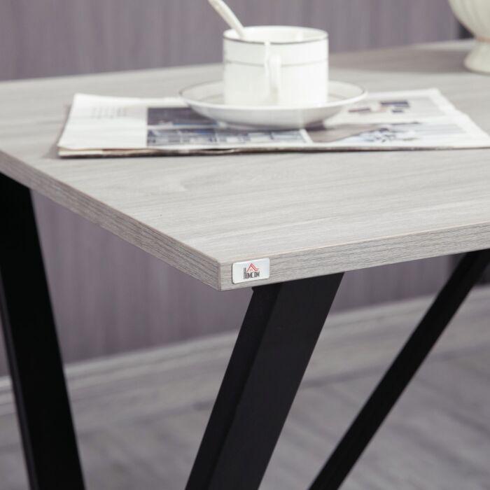 Homcom 120 Cm Rectangular Bar Table For 4 People, Modern Kitchen Table With Marble Effect Tabletop, Steel Legs, Home Bar, White