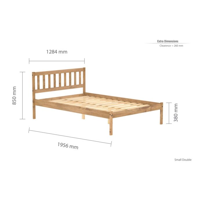 Lisbon Small Double Bed Brown