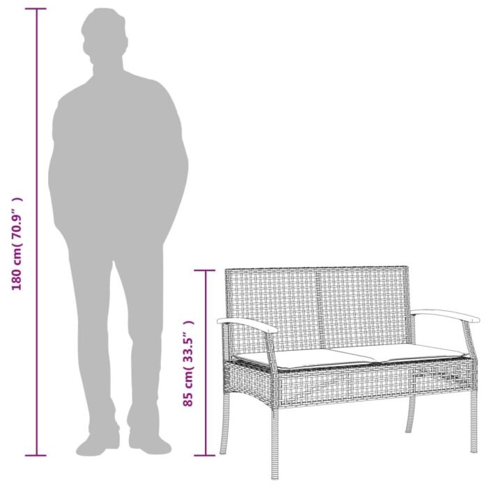 Vidaxl 3 Piece Garden Dining Set With Cushions Beige Poly Rattan