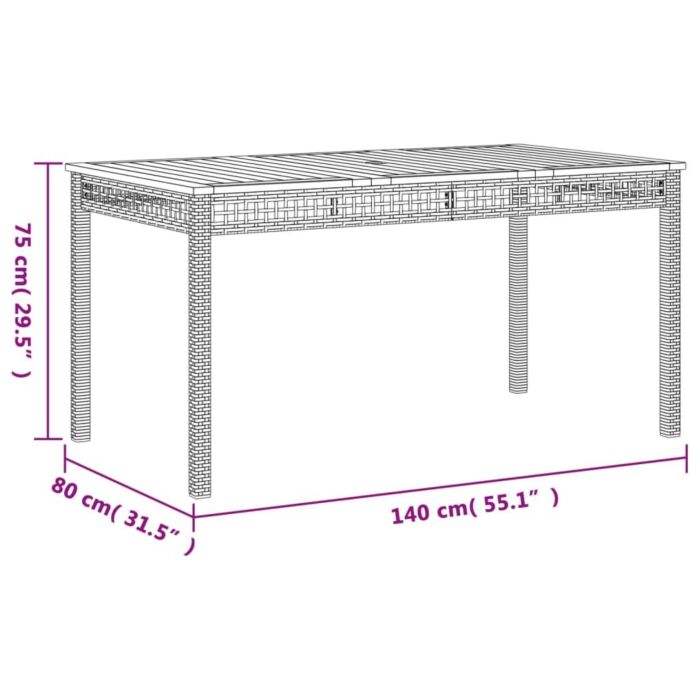Vidaxl 3 Piece Garden Dining Set With Cushions Beige Poly Rattan