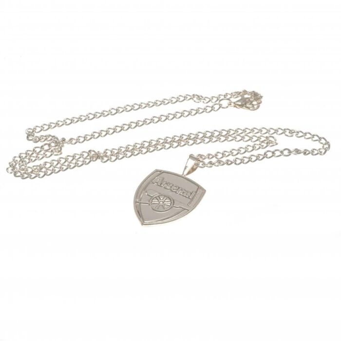 Arsenal Fc Silver Plated Pendant & Chain Xl