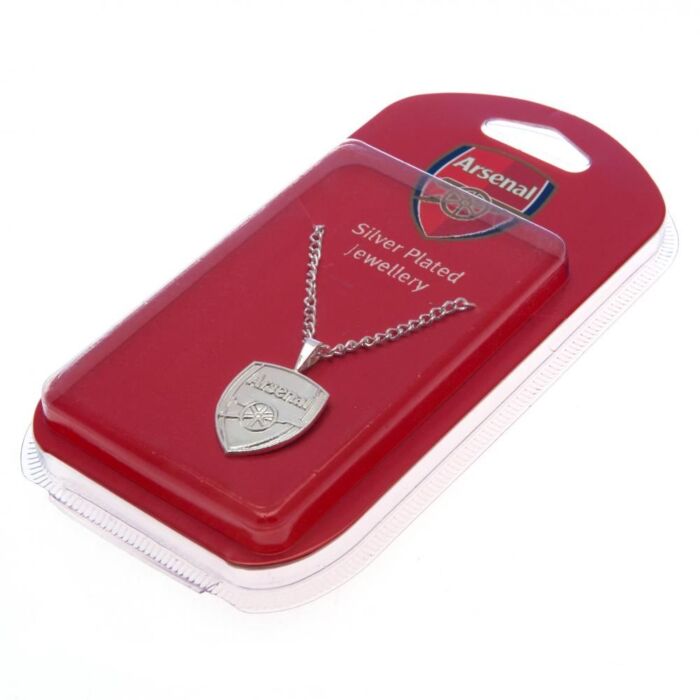 Arsenal Fc Silver Plated Pendant & Chain Xl
