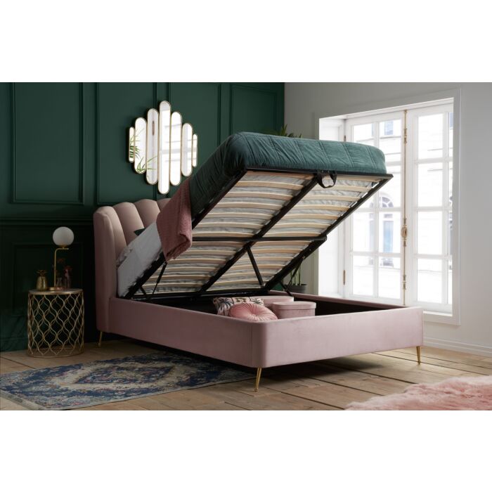 Lottie Double Ottoman Bed Pink
