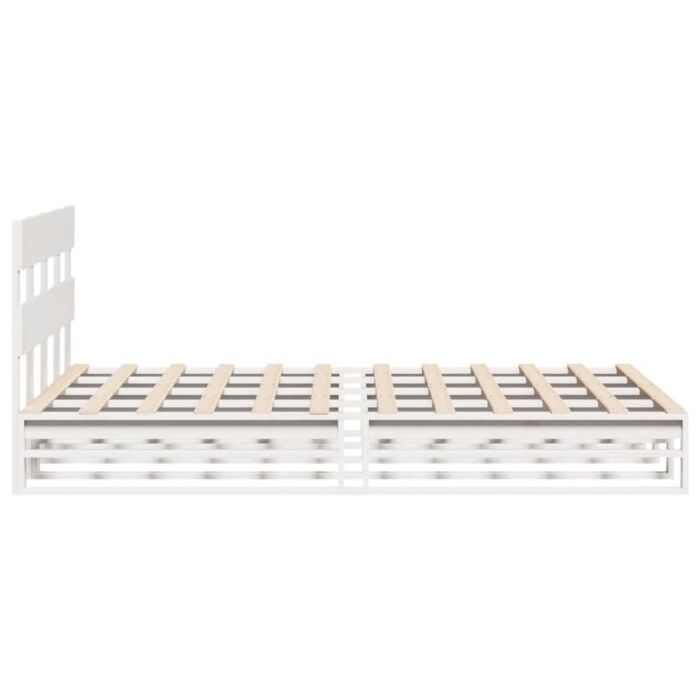 Vidaxl Bed Frame Without Mattress White 160x200 Cm Solid Wood Pine