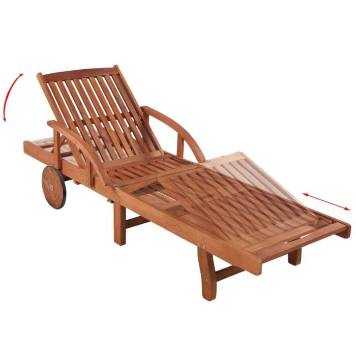 Vidaxl Sun Loungers 2 Pcs With Table Solid Acacia Wood