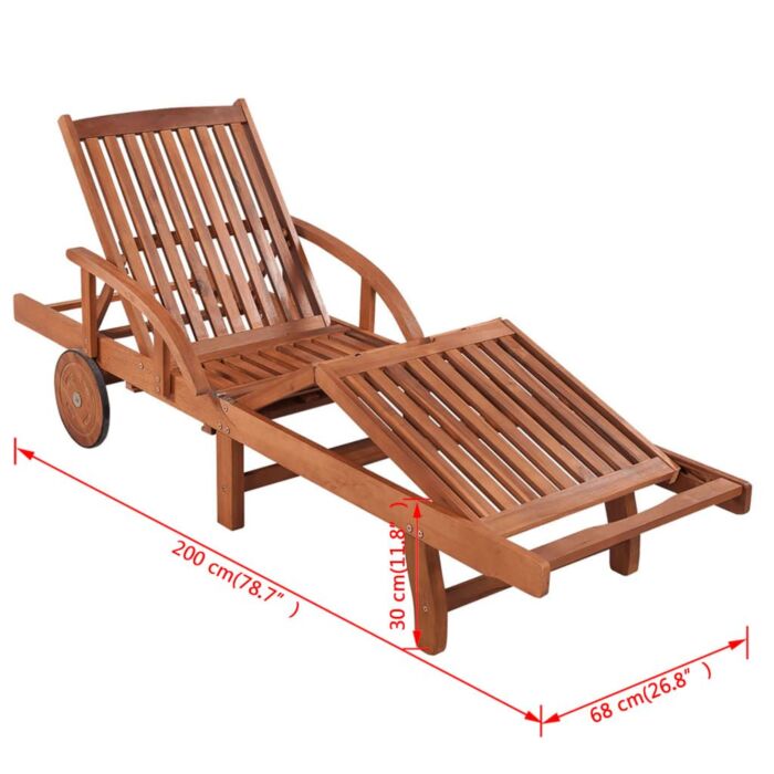 Vidaxl Sun Loungers 2 Pcs With Table Solid Acacia Wood