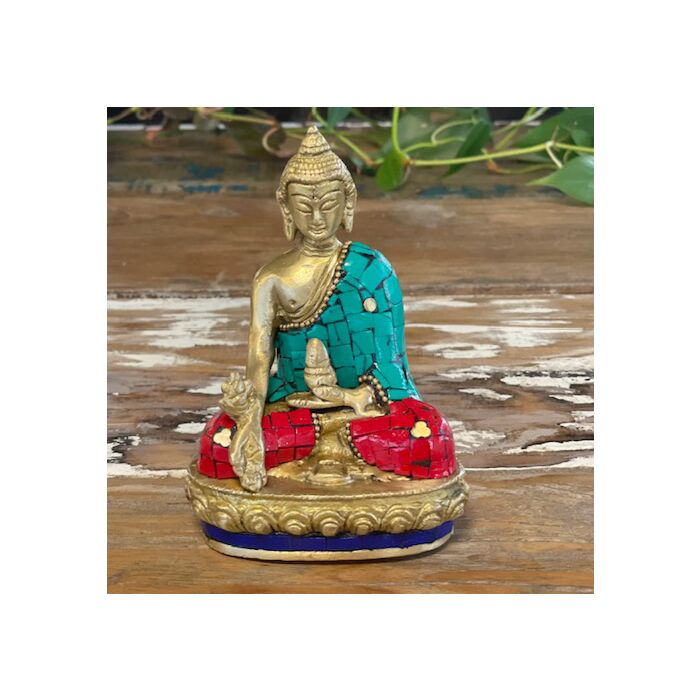 Brass Buddha Figure - Hands Down - 11.5 Cm