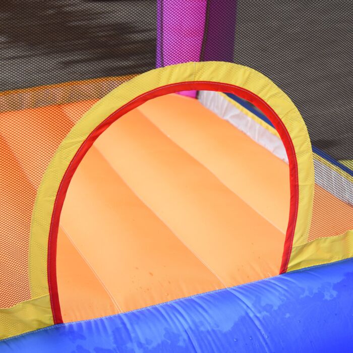 Outsunny Kids Bounce Castle House Inflatable Trampoline Slide Water Pool 3 In 1 With Inflator For Kids Age 3-12 Multi-color 3 X 2.8 X 1.7m