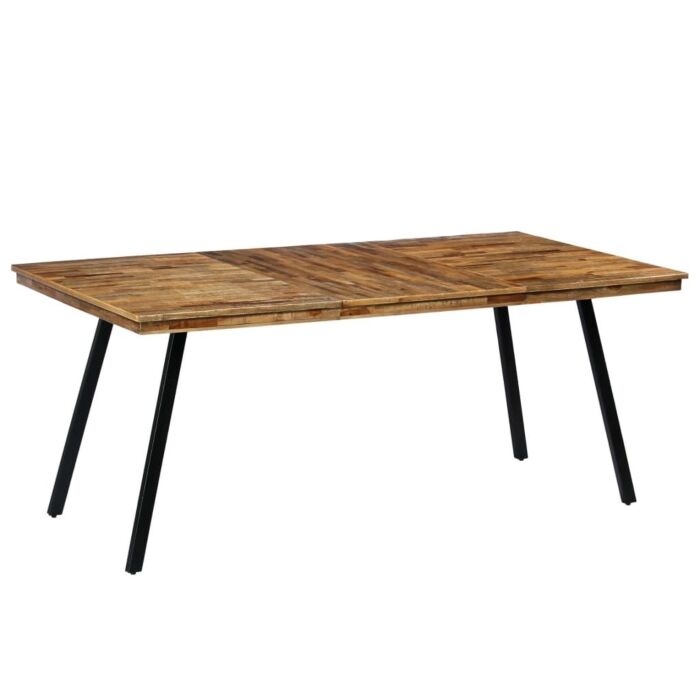 Vidaxl Dining Table Reclaimed Teak And Steel 180x90x76 Cm