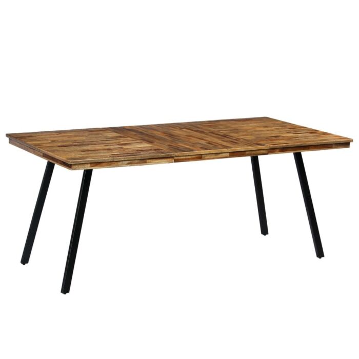 Vidaxl Dining Table Reclaimed Teak And Steel 180x90x76 Cm