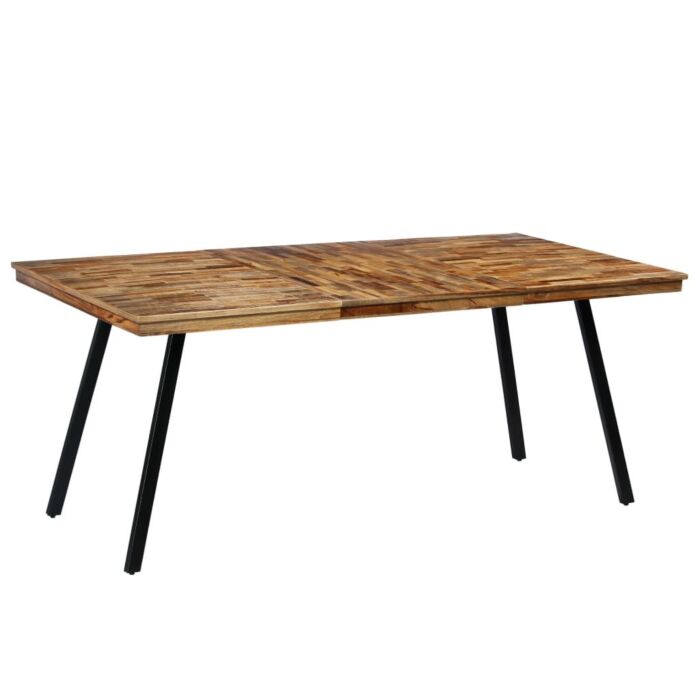 Vidaxl Dining Table Reclaimed Teak And Steel 180x90x76 Cm