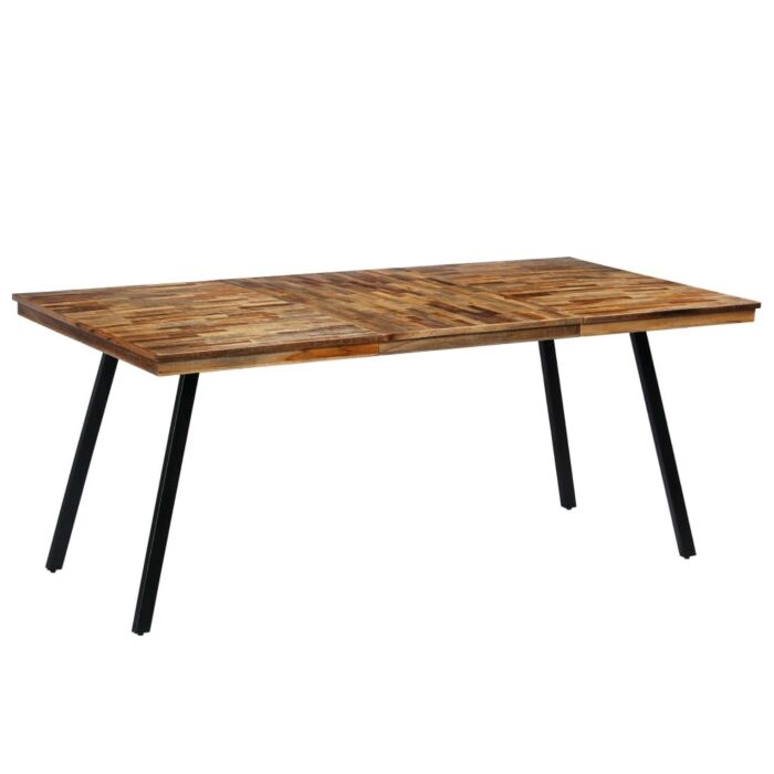 Vidaxl Dining Table Reclaimed Teak And Steel 180x90x76 Cm