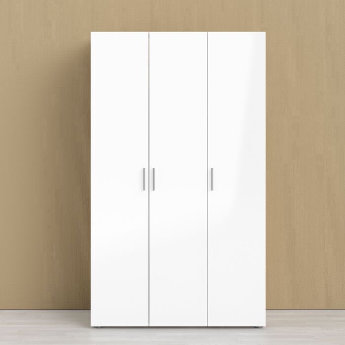 Pepe Wardrobe With 3 Doors In Oak With White High Gloss
