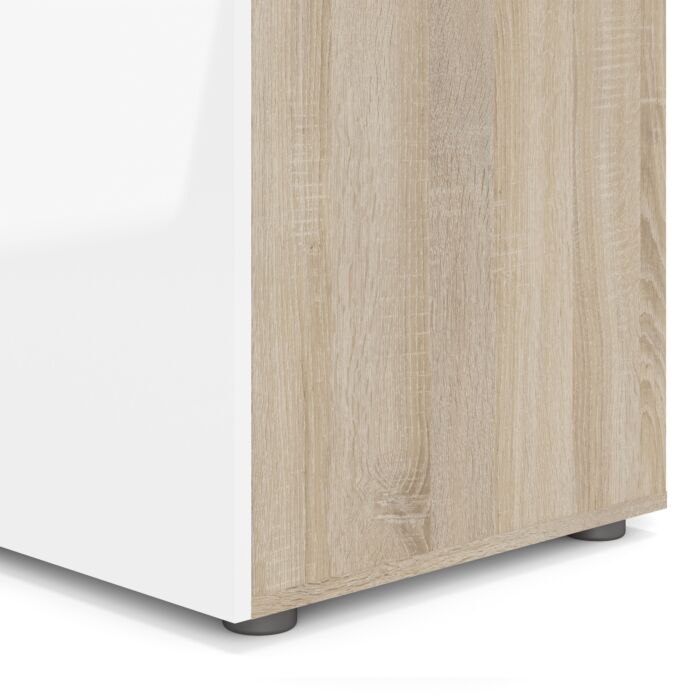 Pepe Wardrobe With 3 Doors In Oak With White High Gloss