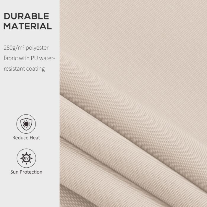 Outsunny 3.5m X 2.5m Manual Awning Canopy Retractable Sun Shade Shelter Winding Handle For Garden Patio Beige