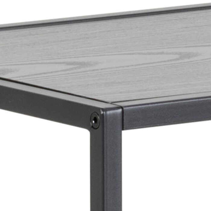 Seaford Console Table With 2 Shelves In Black And Oak