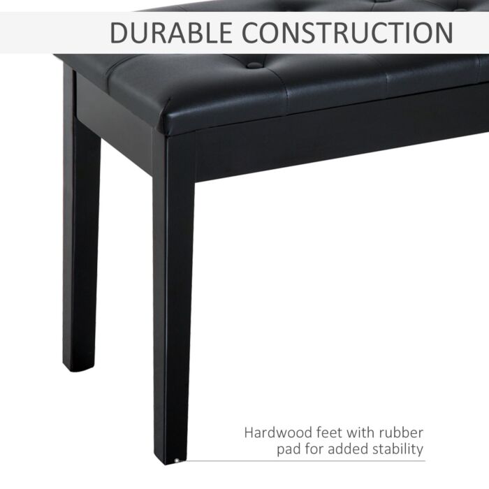 Homcom Pu Leather Upholstered Piano Stool Makeup Stool Bench Dressing Table Seat With Storage 76x36x50cm, Black