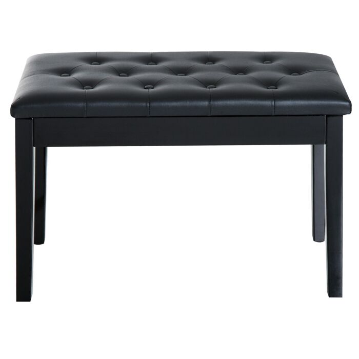 Homcom Pu Leather Upholstered Piano Stool Makeup Stool Bench Dressing Table Seat With Storage 76x36x50cm, Black