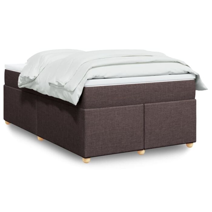 Vidaxl Box Spring Bed With Mattress Dark Brown 120x200 Cm Fabric