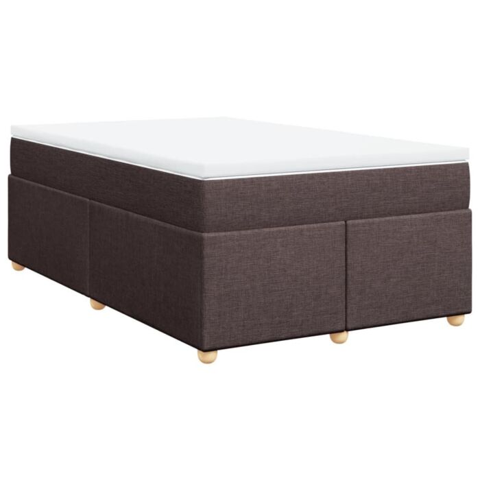 Vidaxl Box Spring Bed With Mattress Dark Brown 120x200 Cm Fabric