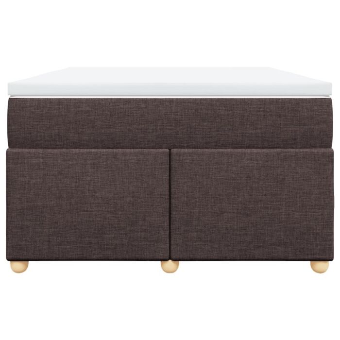 Vidaxl Box Spring Bed With Mattress Dark Brown 120x200 Cm Fabric