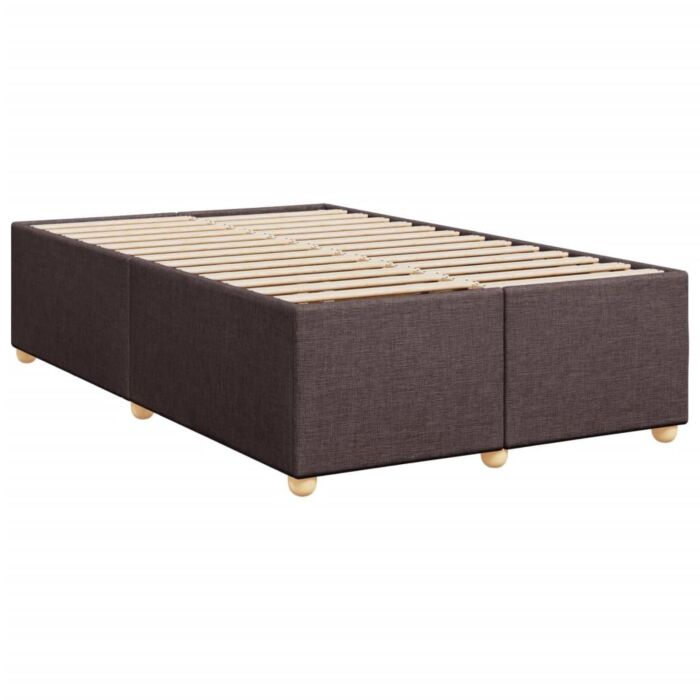 Vidaxl Box Spring Bed With Mattress Dark Brown 120x200 Cm Fabric