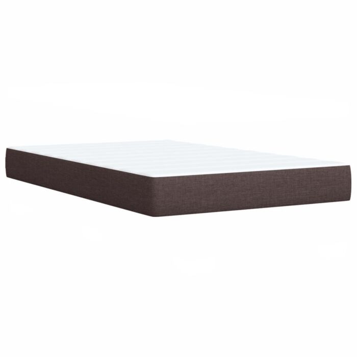 Vidaxl Box Spring Bed With Mattress Dark Brown 120x200 Cm Fabric