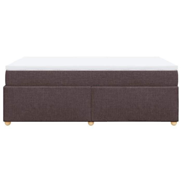 Vidaxl Box Spring Bed With Mattress Dark Brown 120x200 Cm Fabric