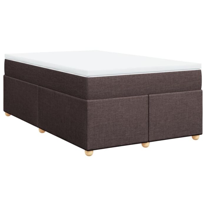 Vidaxl Box Spring Bed With Mattress Dark Brown 120x200 Cm Fabric