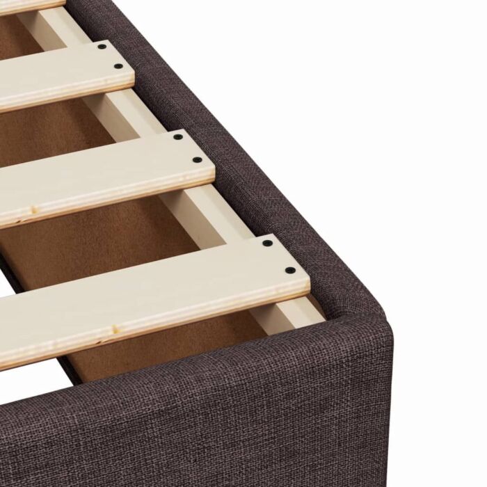 Vidaxl Box Spring Bed With Mattress Dark Brown 120x200 Cm Fabric