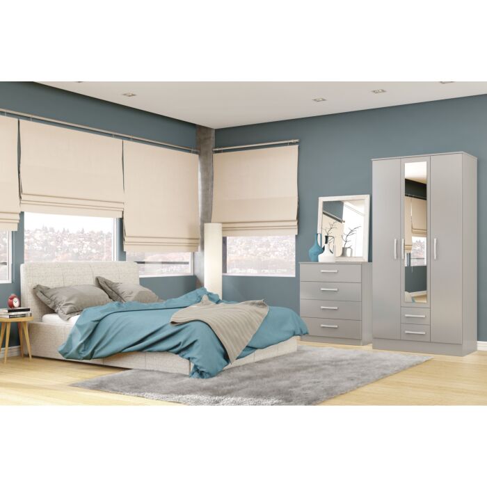 Lynx 3 Drawer Bedside Grey