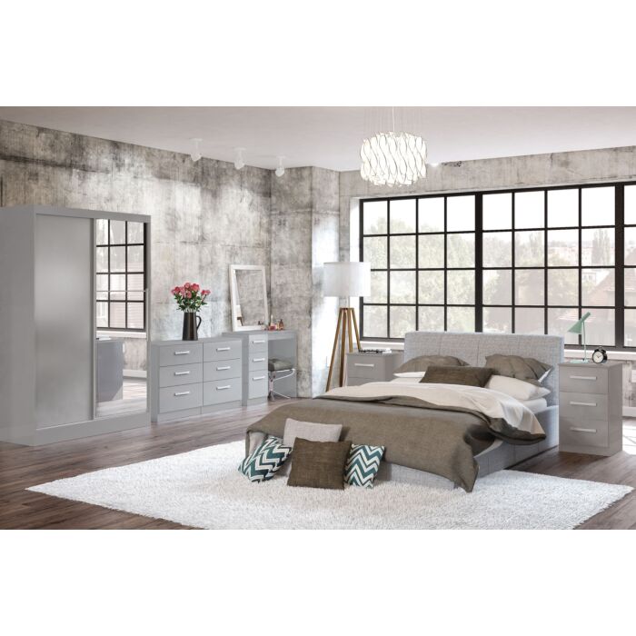 Lynx 3 Drawer Bedside Grey