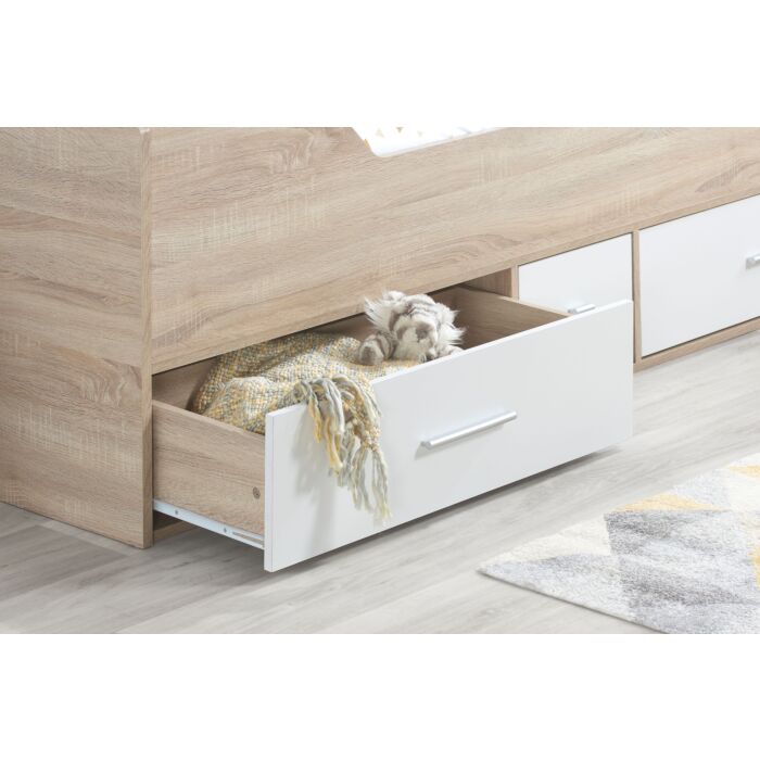 Camden Cabin Bed White & Oak Effect