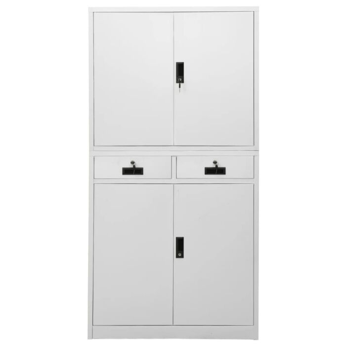Vidaxl Office Cabinet Light Grey 90x40x180 Cm Steel