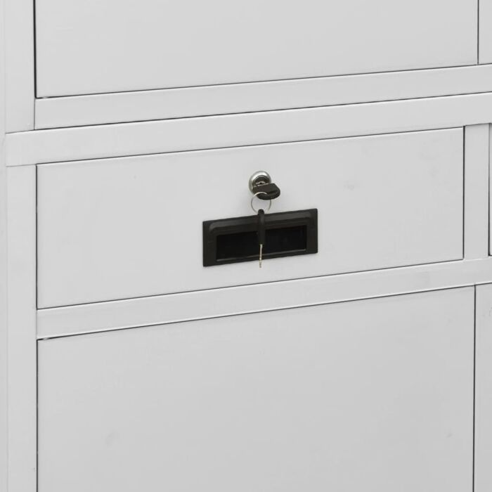 Vidaxl Office Cabinet Light Grey 90x40x180 Cm Steel