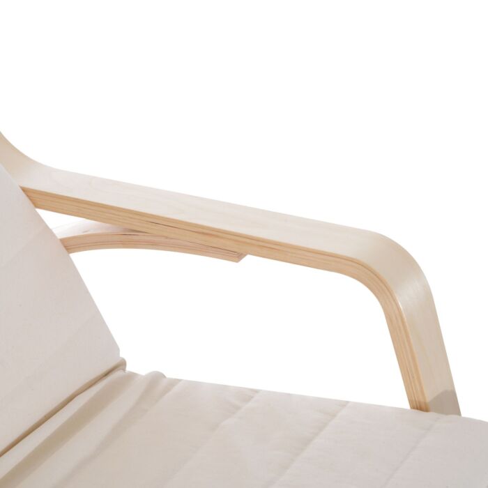Homcom Rocking Lounge Chair Recliner Relaxation Lounging Relaxing Seat With Adjustable Footrest, Side Pocket And Pillow, Cream White