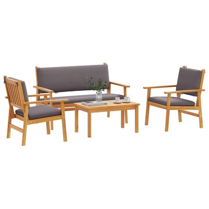 Vidaxl 4 Piece Garden Sofa Set With Cushions Solid Wood Acacia