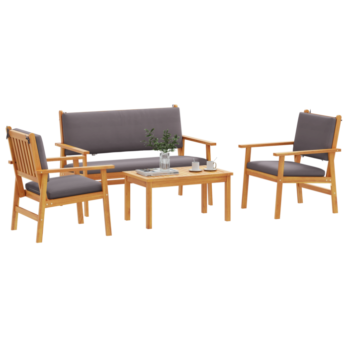 Vidaxl 4 Piece Garden Sofa Set With Cushions Solid Wood Acacia