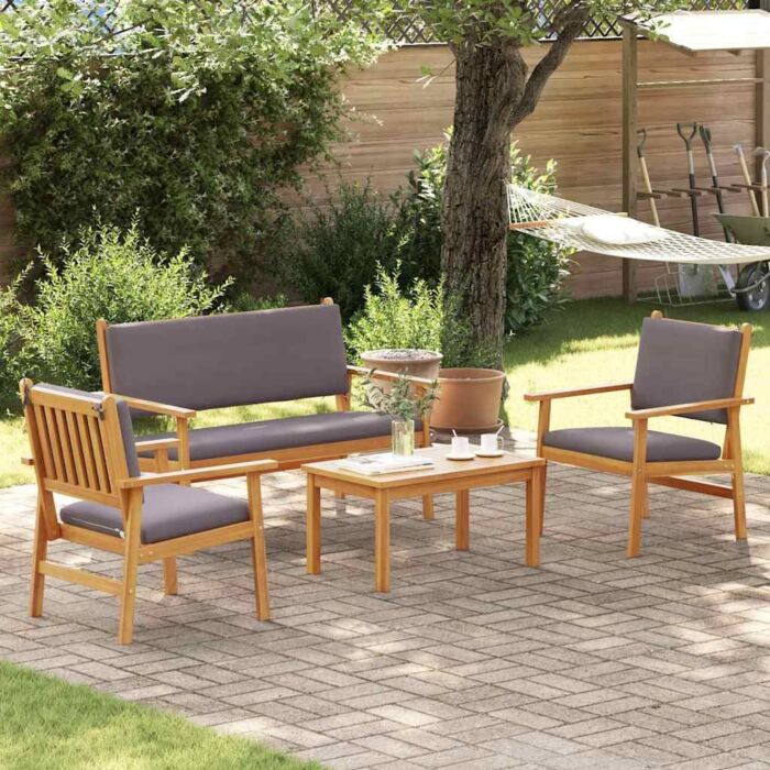 Vidaxl 4 Piece Garden Sofa Set With Cushions Solid Wood Acacia